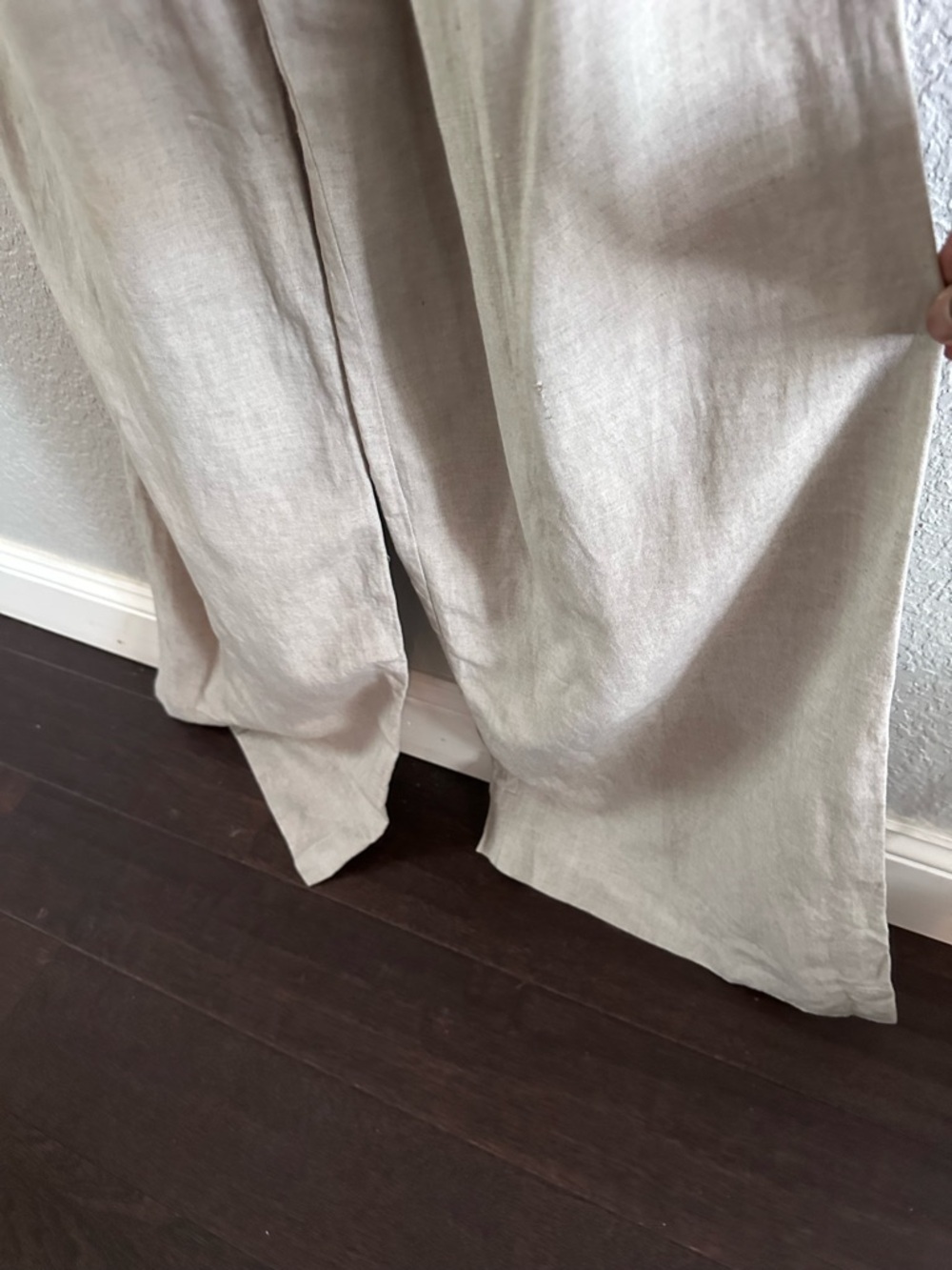 Nanette Lepore Linen Wide Leg Jumpsuit Crochet Bib Suspender Pants Neutral Boho - Picture 5 of 12